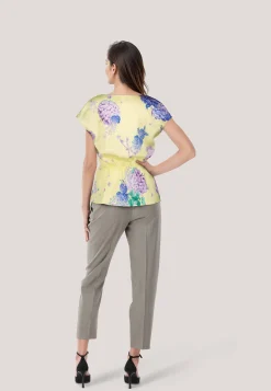 Damen Satinbluse mit Print