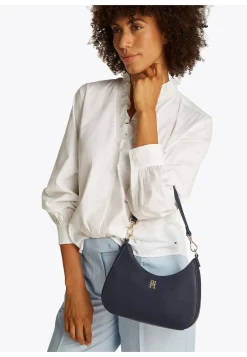 Damen Schultertasche mit TH-Monogramm-Emblem