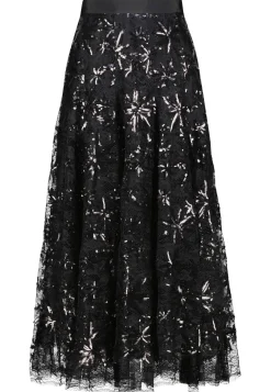 Damen Spitzenrock mit Pailletten