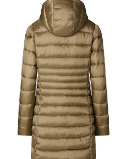 Damen Steppjacke lang REESE mit Kapuze Slim Fit