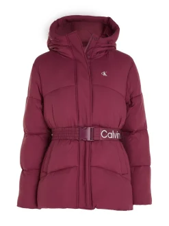 Damen Steppjacke LOGO BELT SHORT PUFFER