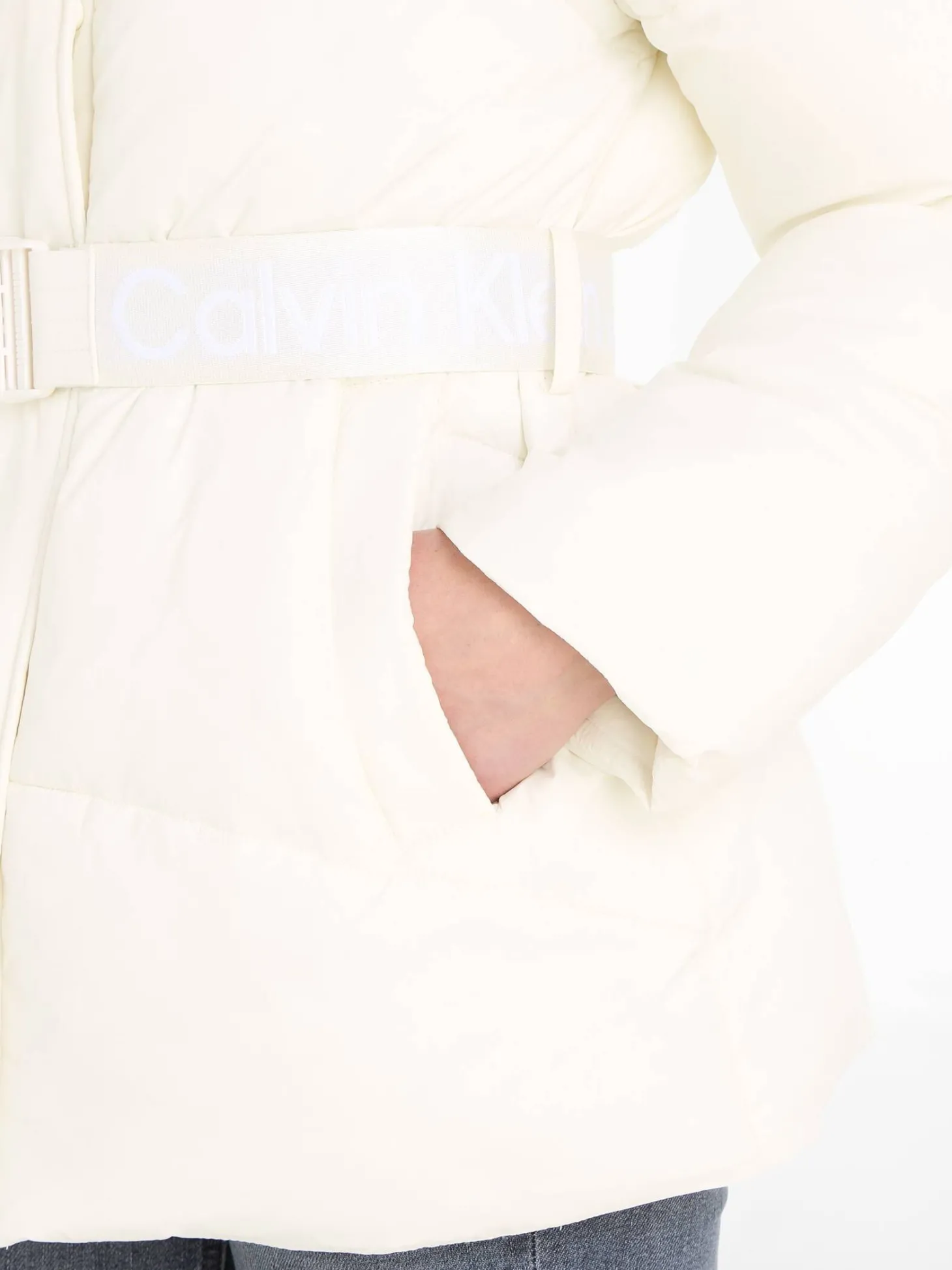 Damen Steppjacke LOGO BELT SHORT PUFFER