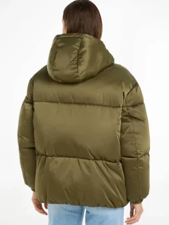 Damen Steppjacke mit Kapuze TJW OVR SATIN PUFFER