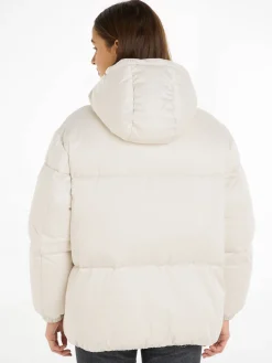 Damen Steppjacke mit Kapuze TJW OVR SATIN PUFFER