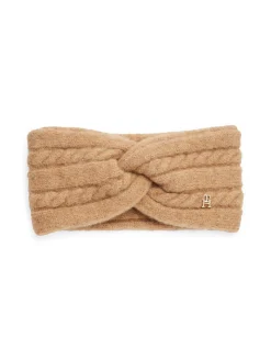 Damen Stirnband mit Zopfmuster und Alpakawolle