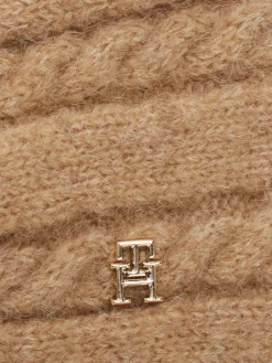 Damen Stirnband mit Zopfmuster und Alpakawolle