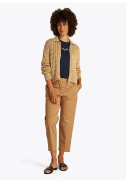 Damen Strickjacke aus Bio-Baumwolle SOFT COTTON CABLE BOXY LS CARDIGAN