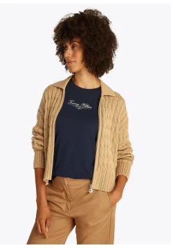 Damen Strickjacke aus Bio-Baumwolle SOFT COTTON CABLE BOXY LS CARDIGAN