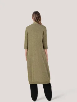 Damen Strickjacke lang aus Glitzergarn