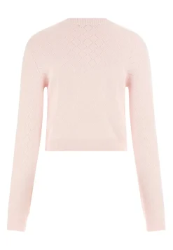 Damen Strickjacke mit Lochmuster HOLLAND Cropped Fit