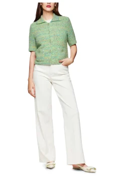 Damen Strickjacke mit Wolle, Baumwolle und Alpaka