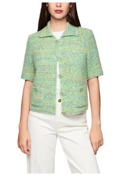 Damen Strickjacke mit Wolle, Baumwolle und Alpaka