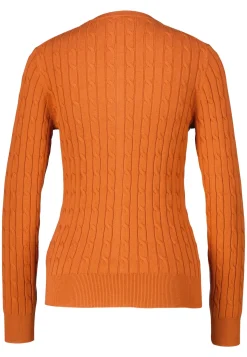 Damen Strickjacke mit Zopfmuster STRETCH COTTON CABLE CARDIGAN Slim Fit