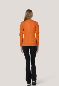 Damen Strickjacke mit Zopfmuster STRETCH COTTON CABLE CARDIGAN Slim Fit