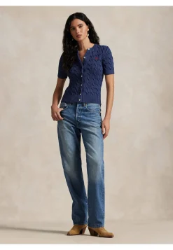 Damen Strickjacke mit Zopfmuster