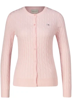 Damen Strickjacke mit Zopfmuster STRETCH COTTON CABLE CARDIGAN Slim Fit