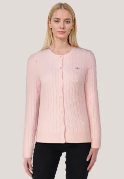 Damen Strickjacke mit Zopfmuster STRETCH COTTON CABLE CARDIGAN Slim Fit