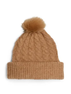 Damen Strickmütze TH TIMELESS Beanie mit Alpaka und Zopfmuster