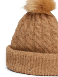 Damen Strickmütze TH TIMELESS Beanie mit Alpaka und Zopfmuster