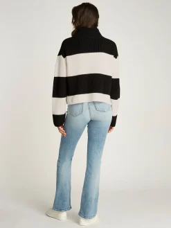 Damen Strickpullover aus Bio-Baumwolle CHUNKY LOOSE HIGH NECK SWEATER