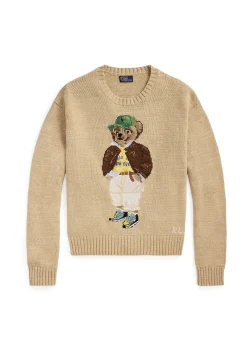 Damen Strickpullover aus Baumwolle mit Polo Bear