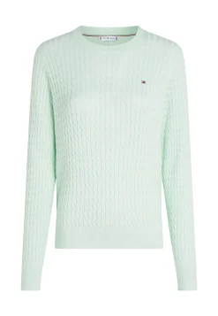 Damen Strickpullover aus Baumwolle mit Zopfmuster Regular Fit