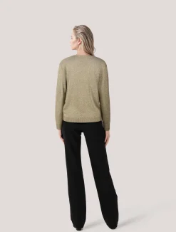 Damen Strickpullover aus Glitzergarn