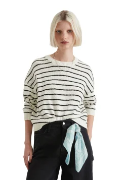 Damen Strickpullover aus Bio-Baumwoll-Slub-Garn