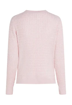 Damen Strickpullover aus Baumwolle mit Zopfmuster Regular Fit