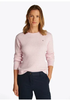 Damen Strickpullover aus Baumwolle mit Zopfmuster Regular Fit