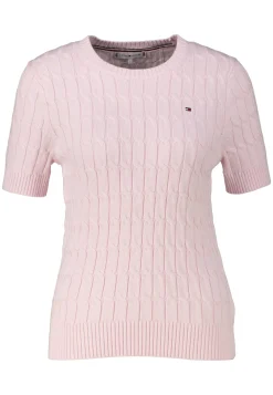 Damen Strickpullover COTTON MINI CABLE Slim Fit Kurzarm