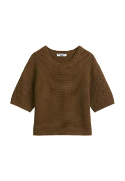 Damen Strickpullover in Häkel-Optik