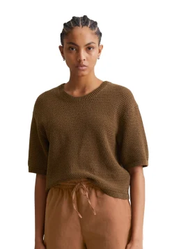 Damen Strickpullover in Häkel-Optik