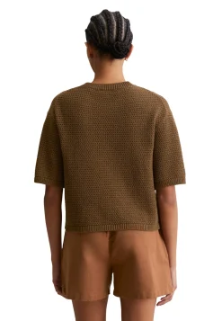 Damen Strickpullover in Häkel-Optik