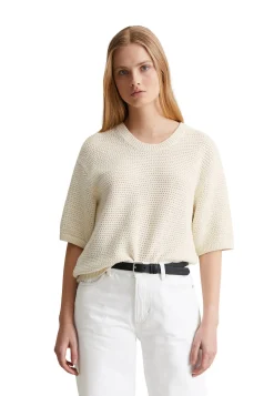 Damen Strickpullover in Häkel-Optik