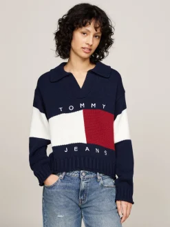 Damen Strickpullover mit Wolle TJW RWB FLAG RUGBY SWEATER EXT