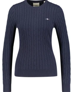 Damen Strickpullover mit Zopfmuster Slim Fit