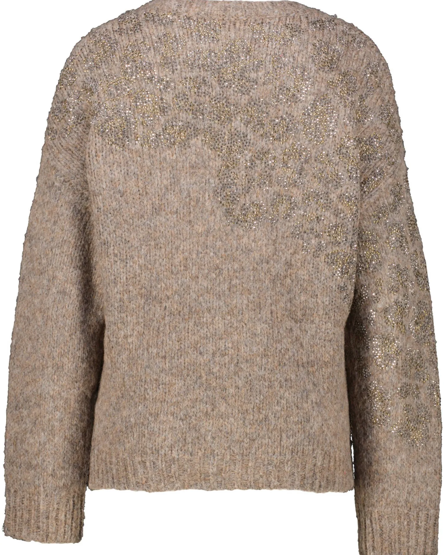 Damen Strickpullover mit Merinowolle und Alpaka LEO CRYSTAL STONES