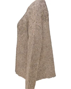 Damen Strickpullover mit Merinowolle und Alpaka LEO CRYSTAL STONES