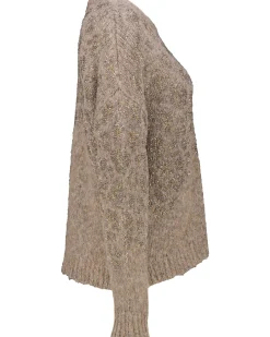 Damen Strickpullover mit Merinowolle und Alpaka LEO CRYSTAL STONES