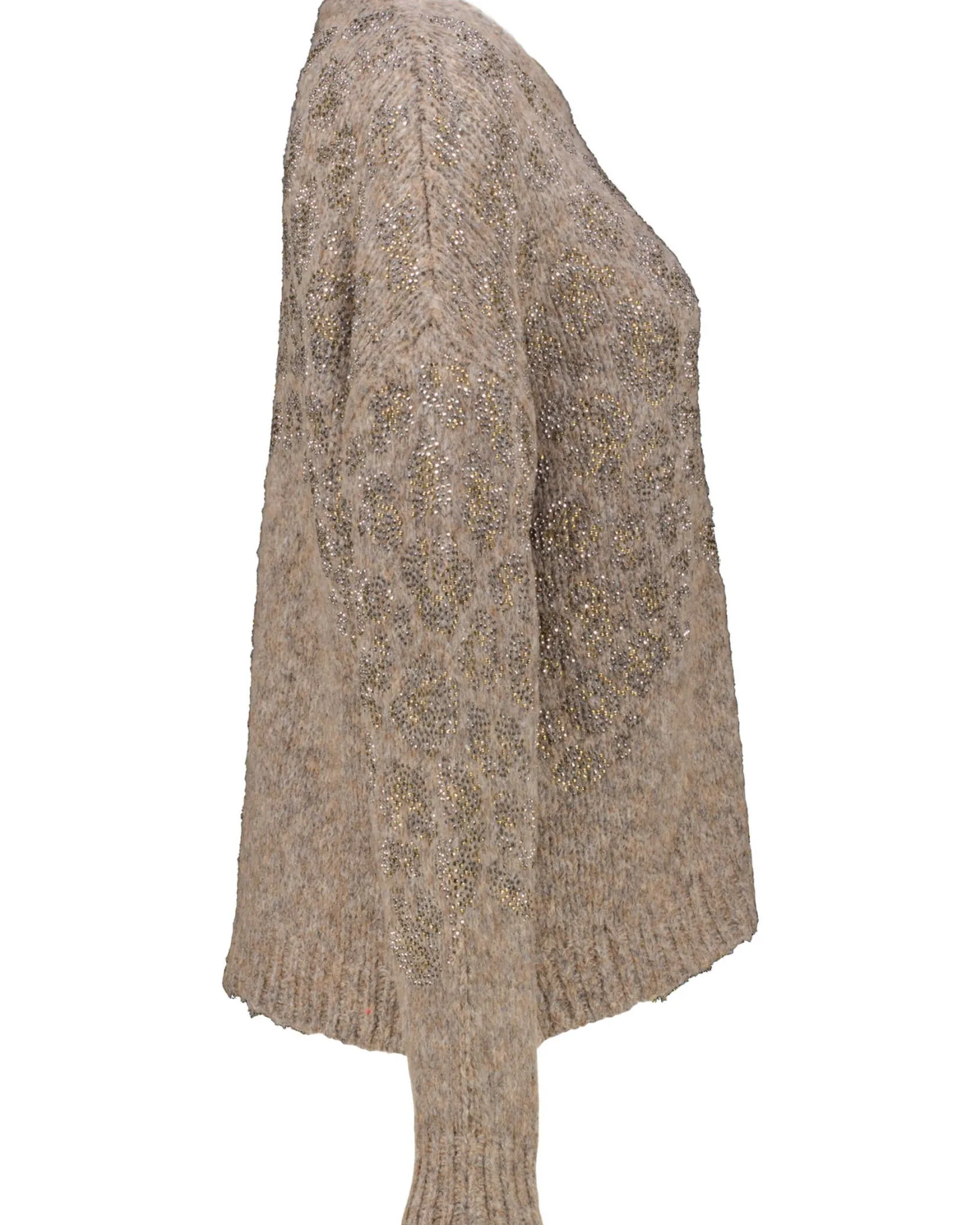 Damen Strickpullover mit Merinowolle und Alpaka LEO CRYSTAL STONES