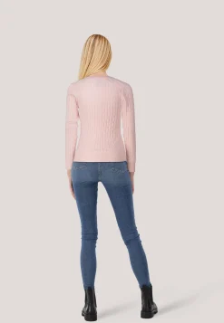 Damen Strickpullover mit Zopfmuster Slim Fit