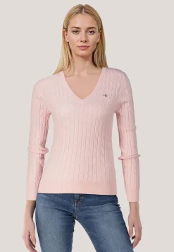 Damen Strickpullover mit Zopfmuster Slim Fit