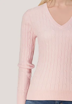 Damen Strickpullover mit Zopfmuster Slim Fit