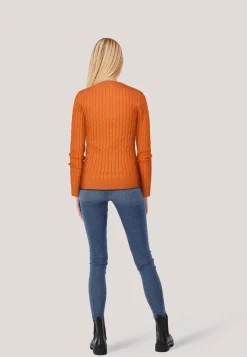 Damen Strickpullover mit Zopfmuster Slim Fit