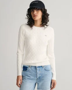Damen Strickpullover mit Zopfmuster Slim Fit