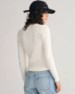Damen Strickpullover mit Zopfmuster Slim Fit