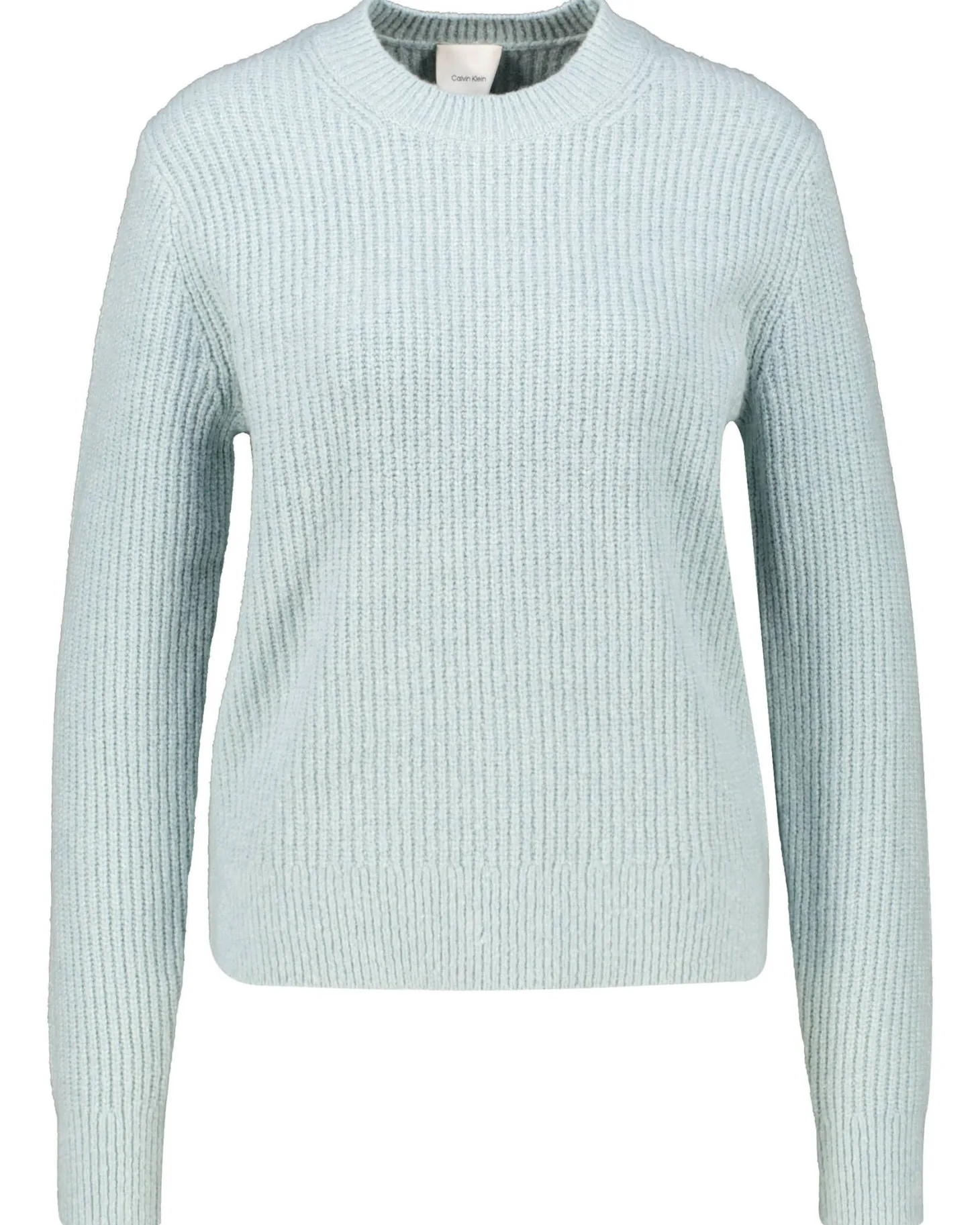 Damen Strickpullover mit Baumwolle und Wolle BOUCLE RIB C-NK RELAXED SWEATER