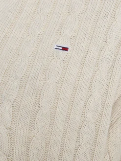 Damen Strickpullover RUGBY mit Zopfmuster Boxy Fit