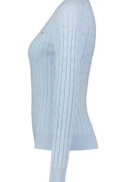 Damen Strickpullover STRETCH COTTON CABLE V-NECK